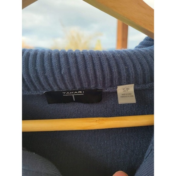 Tahari Blue/Green Pullover 1/4 Zip Sweater Size S - Picture 6 of 8